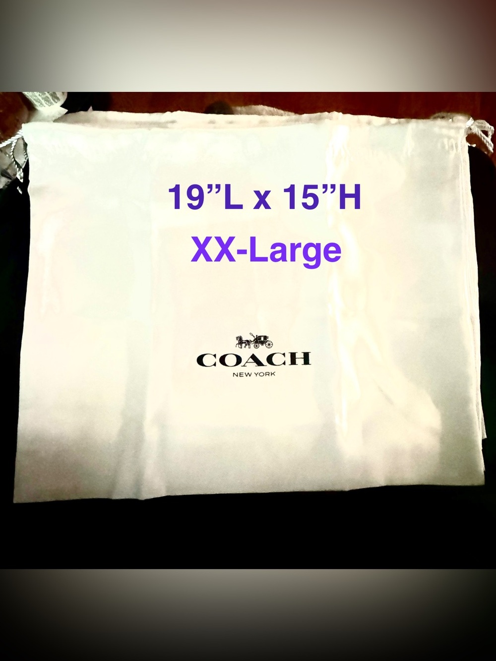 NEW XX-LARGE Authentic Coach Dust Bag  (NOT SOLD IN STORES OR ONLINE) NWOTs
